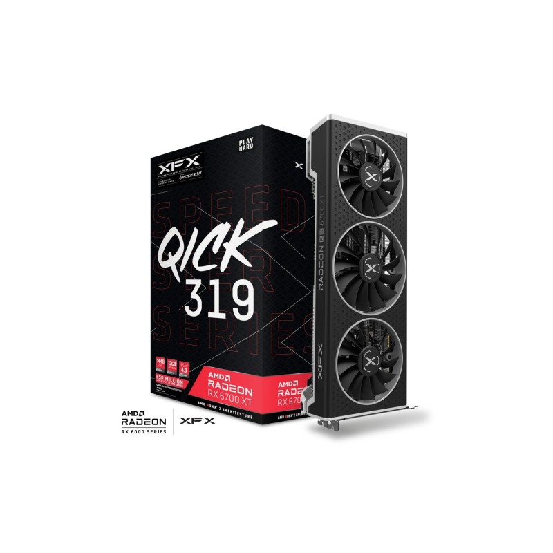 Placa de Video XFX AMD Radeon RX 6700 XT QICK 319 12GB GDDR6 PCIe 4.0 Placa de Video XFX AMD Radeon RX 6700 XT QICK 319 12GB GDDR6 PCIe 4.0