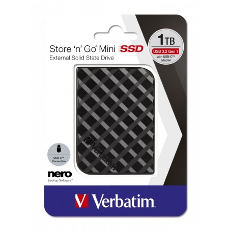 Disco SSD Externo Verbatim 1TB Store ''n'' Go Mini – Ultraportátil y Súper Rápido USB 3.2